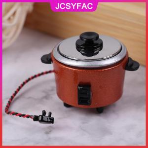 JCSYFAC 1 chiếc nồi cơm thu nhỏ Nhà búp bê 1:12 phụ kiện nhà bếp đồ chơi trang trí