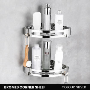FINSSO Bromes Bathroom Shelf Toilet Rack Accessories/Storage Corner Shelve Kitchen Wall Dinding Shampoo Rak Bilik Mandi