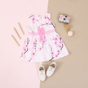 Dress Bayi Perempuan Salur Bunga Sakura untuk Anak 6-18 Bulan Free Celana Dalam Bayi Murah Terjangkau / Dress Baby Gaun Bayi Bahan Katun / Bisa COD Bayar di Tempat