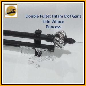 Rollet Besi Gorden 4 meter Double Fullset Princess Batang Garis Dan Ulir Ganda & Rel Elite Vitrase Murah