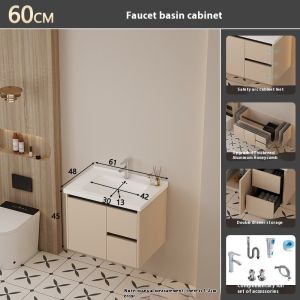 [CozyNest ]Honeycomb Aluminum Bathroom Cabinet Large Space Bathroom Mirror Cabinet Combination Type Toilet Cabinet