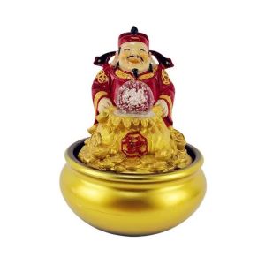 (In stock) Chinese Feng Shui Decorations Company Office Desktop God of Wealth Ornaments Indoor Small Fountain Home Air Humidifier