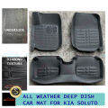 Kia Soluto 2018, 2019, 2020, 2021, 2022, 2023, 2024 5D Diamond Deep Dish Matting All Weather Car Mat Car Mats. 