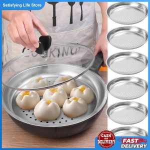 28CM Stainless Steel Round Steamer Durable Dumplings Fish Steaming Tray Thickened Steamer Kitchen Cooking Gadgets