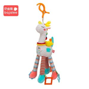 CuddleCove Giraffe Plush Handbells Baby Soft Handing Bell Teether Infant Cotton Rattle Doll Toys 牙胶玩具手铃