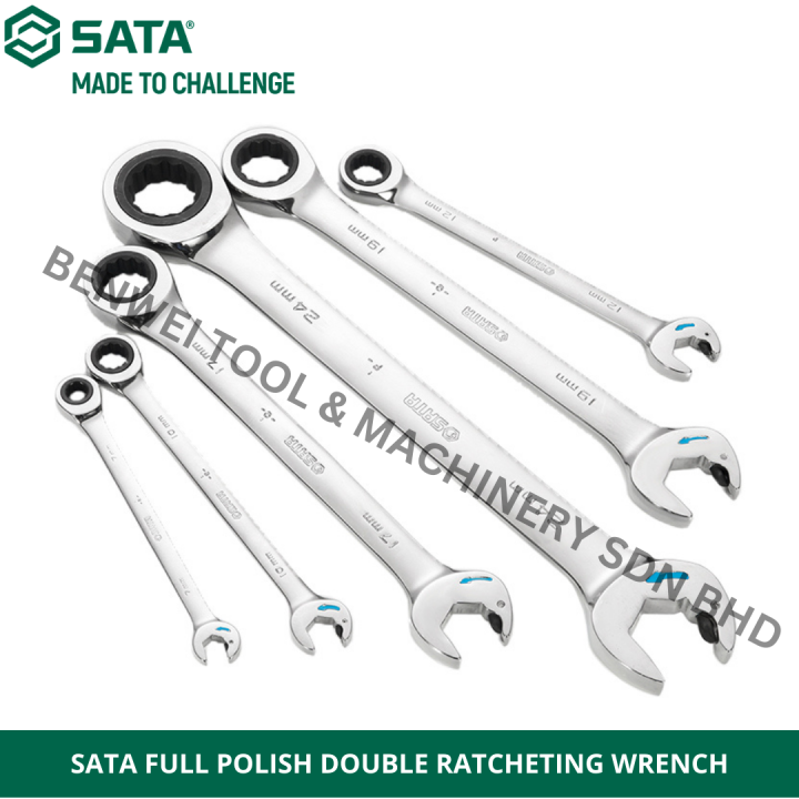 SATA FULL POLISH DOUBLE RATCHETING WRENCH / SATA RATCHET SPANNAR SET ...