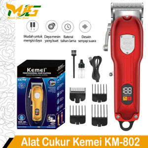 Paket Mesin Cukur Rambut Cas Kemei KM 802 Hair Clipper Alat Pangkas dan Potong Rambut Barber