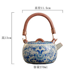 Blue and White Pottery Teapot Vintage Filter Tea Maker Single Pot Loop-Handled Teapot Tea Brewing Utensil Home Kung Fu Tea Set2026
