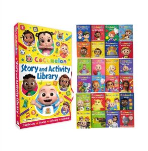 Cocomelon Story & Activity Library Gift Set For Kids With 24 Books To Learn Nursery Rhymes Colouring Counting Alphabets & More