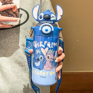600ml Kuromi Bottle Stainless Steel 316 Thermo Flask Kids Water Bottle Drinking HelloKitty MyMelody Cinnamoroll Stitch Sanrio Botol Air Kanak-Kanak