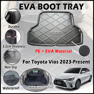 ✨ For Toyota Vios 2023 - Present EVA Copolymer Car Boot Tray Luggage Cargo Trunk Tray Dulang But Kereta Durable Easy Clean 100% Custom Fit Waterproof Senang Pasang Senang Cuci Kalis Tahan Lama Air 汽车后箱垫