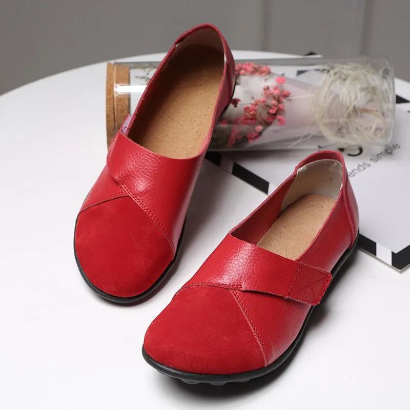 DOSREAL Flat Shoes For Women Genuine Leather Flats Boat Shoes