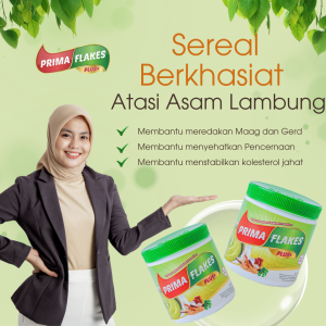 Paket Primaflakes 2 Pcs - Original Makanan Sereal gandum Talbinah Solusi Atasi Maag Kronis Asam Lambung Gerd Suplemen Makanan Diet Membantu Turunkan Kolesterol Cukupi Serat Harian Terapi asam lambung Ampuh Asli Original Isi 280gr