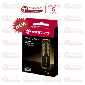PCIe NVMe M.2 SSD 1TB :MTE240S : Gen 4X4 Transcend  รับประกัน 5 ปี หรือ**รับประกันไม่เกิน1700 TBW** มีใบกำกับภาษี