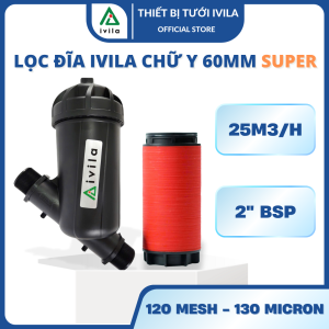 Lọc đĩa IVILA chữ Y 60mm Super - 2" (25m3/h) - Lọc đĩa chữ Y phi 60 Super Lọc nước tưới cây thiết bị giúp loại bỏ cặn rác thải ra khỏi hệ thống tưới làm sạch nguồn nước