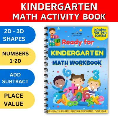 KINDERGARTEN MATH WORKBOOK/WORKSHEETS BUNDLE