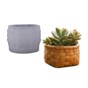 Handcrafted Silicone Woven basket Mold Silicone Texture for Unique Resin Productions Decorative Planter and Present Making