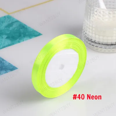 🇲🇾 1cm 25Yards DIY Bow Craft Satin Ribbon Flower Wrapping Webbing Decoration Packaging Gift Lace Hadiah Riben Kain 彩丝带