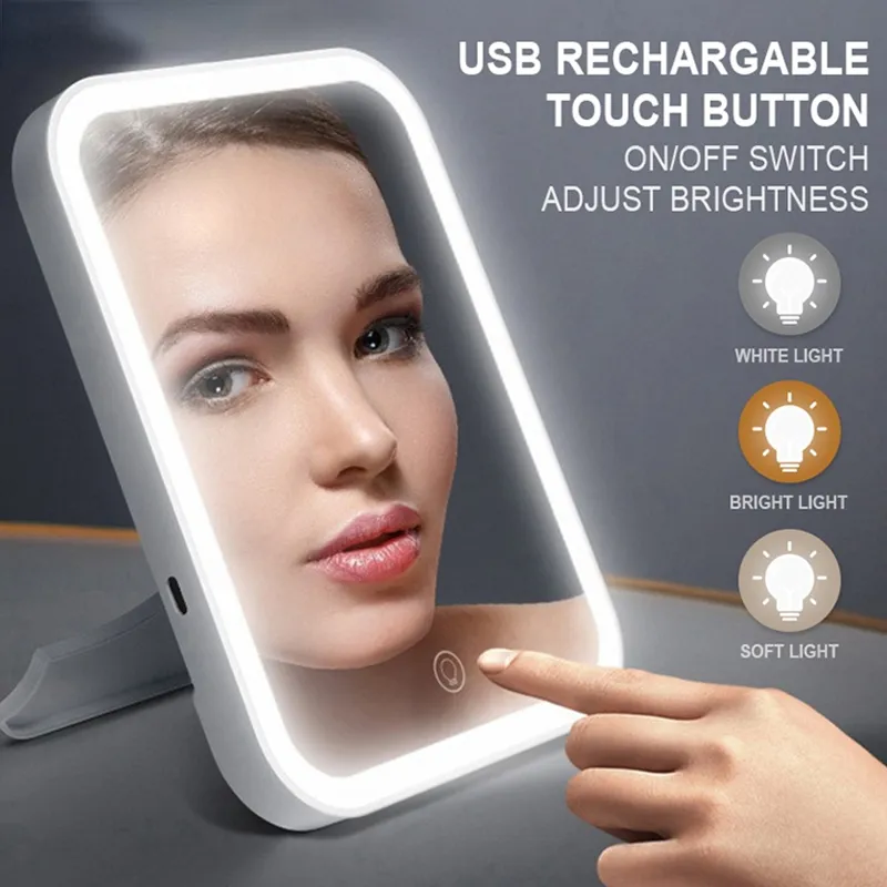 Touch screen mirror store with lights