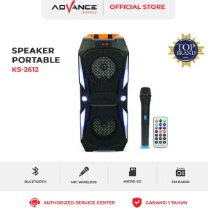 Advance KS2612 Speaker Bluetooth Hifi Karaoke Wireless Portable Super Bass Aktif BONUS Mic Wireless