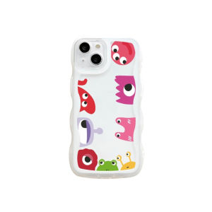 FOX Case iPhone X XS XR 11 12 Pro 12 Pro Max Casing Wave TPU Transparant Cute Monster