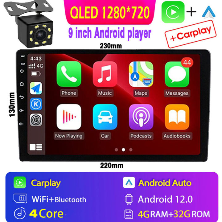 Carplay 4G + 32G หน้าจอสัมผัส Qled,Carplay ไร้สาย & Android สเตอริโอ ...