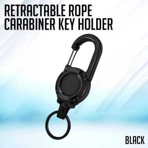 Retractable Wire Rope Keychain Carabiner with Anti-Lost Metal Easy-Pull Buckle -Sporty Key Chain