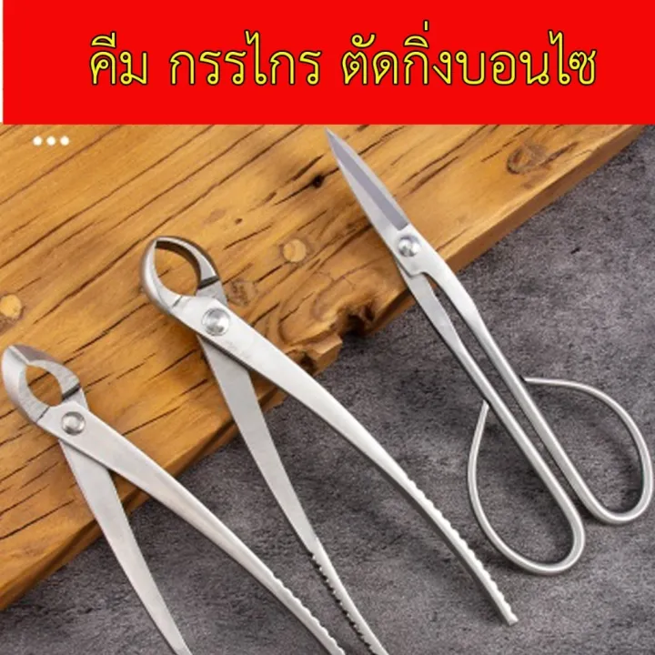 ชุดคีมปากนกแก้ว คีมท้องเรือ กรรไกรบอนไซ 21 และ 29 ซม.