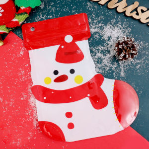 【🔥hot】Thick Plastic Christmas Gifts Zip lock Packaging Bag Resealable Xmas Socks Snack Sugar Elk Child Present Decoration Pouches