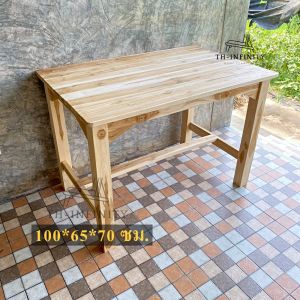 🍀TH🌞 โต๊ะทำงาน โต๊ะนักเรียนไม้สัก 100*65*สูง70 ซม. (กว้าง*ลึก*สูง) โต๊ะเขียนหลังสือ (ไม่ทำสี)