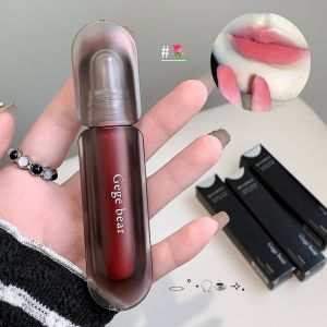 JIANGZHIB Gege Bearเคลือบริมฝีปากกำมะหยี่ให้ความชุ่มชื้นและทาได้ง่ายลิปสติกอารมณ์พื้นผิวสูง
