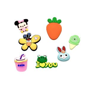 Crocs Jibbitz Charms Shoe Flower Decoration Accessories Detachable Cartoon Butterfly Radish Rabbit Shoe Buckle for Crocs