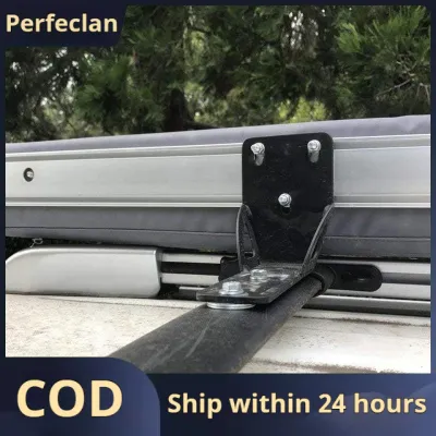 Awning Bracket Steel Heavy Duty Black Easy Installation Support Accessories Compatible Extended L Bracket for Roof Rack RV
