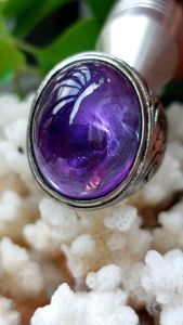 CINCIN BATU KECUBUNG PURPLE AMATHYST BRAZIL ( HIGH QUALITY )