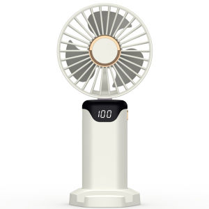 Handheld Fan Mini Foldable Portable Neck Hanging Fans 5Speed Rechargeable Fan Phone Stand LED Display Screen