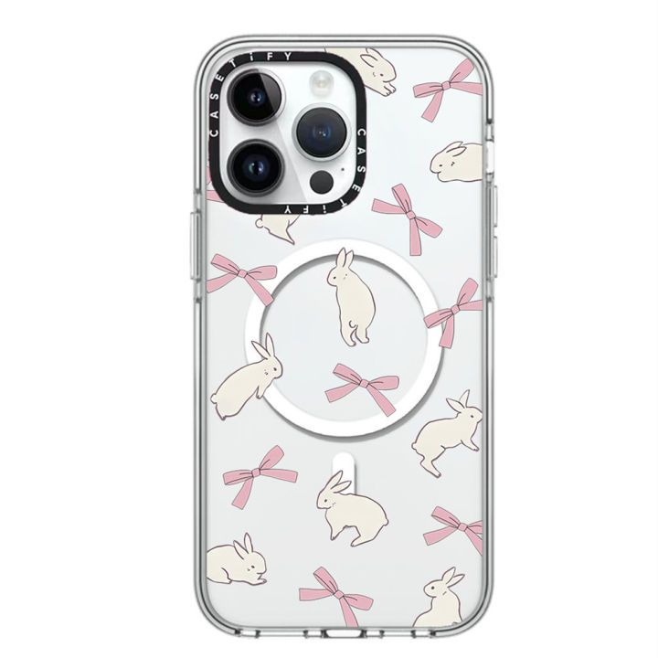 Clear CASETiFY Bowknot Rabbit iPhone 16 15 14 Pro Max Magsafe Hard ...