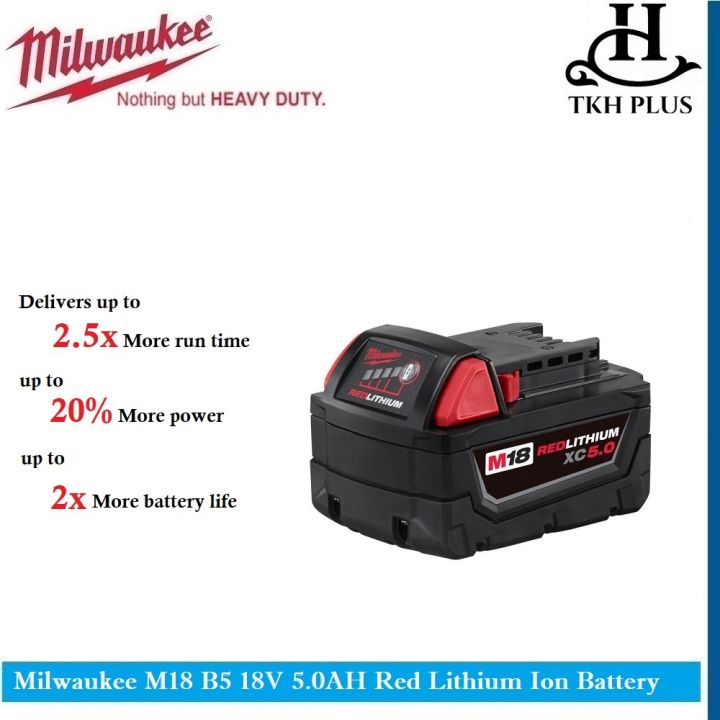 Milwaukee M18 B5 18v 50ah Red Lithium Ion Battery Lazada 3993