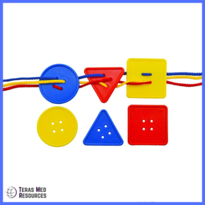 Lacing Geometric Button Threading Toy – Educational Fine Motor Skills Game for Kids & Toddlers | OT Sensory Play