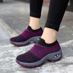 【Ready Stock】Best Seller Women K-fashion Sock Shoes 1839 Breathable Slip On Running Shoes For Women