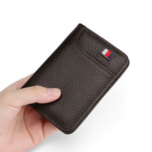 TOP MEN PH  Leather Bi-Fold Thin Slim Multi-Card 8 Slot License Atm Card Wallet For men School Season