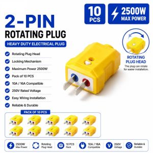 10PCS 2-3 Heads Electrical Rotating Power Adapter Pure Copper Heat Resistant PVC Universal Plug