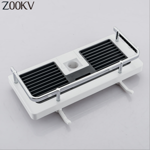 ZOOKV ถาดวางสบู่ห้องน้ำ Rack เจาะรูก้านยก Shower Bracket Multi-Functional Shower ชั้นเก็บของแชมพูห้องน้ำเสาชั้นวาง HC60