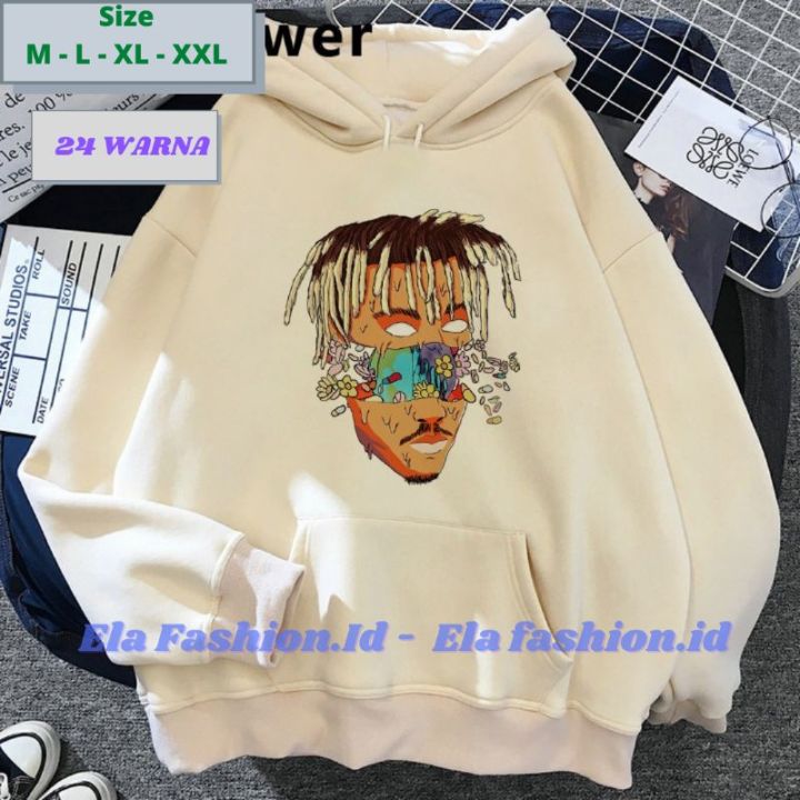 Juice World Aesthetic Funny Cartoon Hip Hop Streetwear Hoodies Men