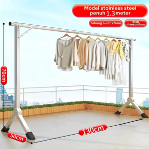 Jemuran Lipat Gantungan Baju Stainless Steel Pakaian Anti Karat Kuat Tempat Jemuran Baju dinding