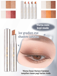 Stik Eyeshadow Gradien 3 in 1 Aplikasi Cepat Transisi Warna Pigmen Tinggi Tahan Air Tahan Lama Sempurna untuk Riasan Sehari hari Tampilan Pesta