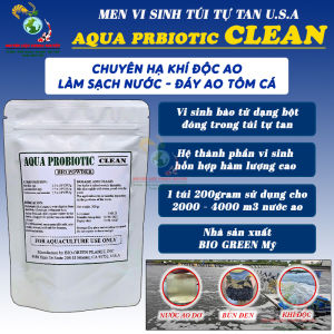 Men Vi Sinh BIO CLEAN Hạ Khí Độc Xử Lý Nước Đáy Ao Tôm Cá. Túi Tự Tan 200gram