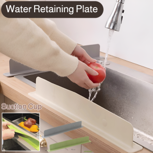 Water Retaining Plate Suction Cup Water Stopper Kitchen Countertop Anti-Splash Plate Water Block Strip