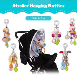 Baby Plush Crib Mobiles Cute Cartoon Animal Stuffed Wind Chime Toy Stroller Hanging Rattles Toys