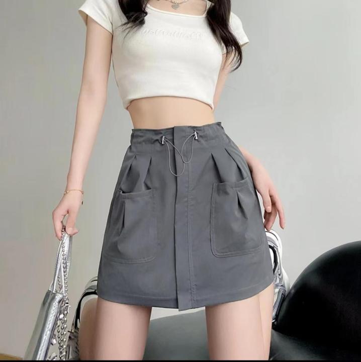 Kinwoo Drawstring Short Skirt With Inner Short
