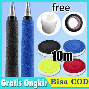 10M Grip Handuk Raket Badminton Tebal Anti-slip Menyerap Keringat Pegangan Tahan Aus ( isi 3 ) Racket Handle Tape + Black PVC Grip Tape Grips Handuk Halus &Tapes